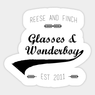 Glasses and Wonderboy (black) Sticker